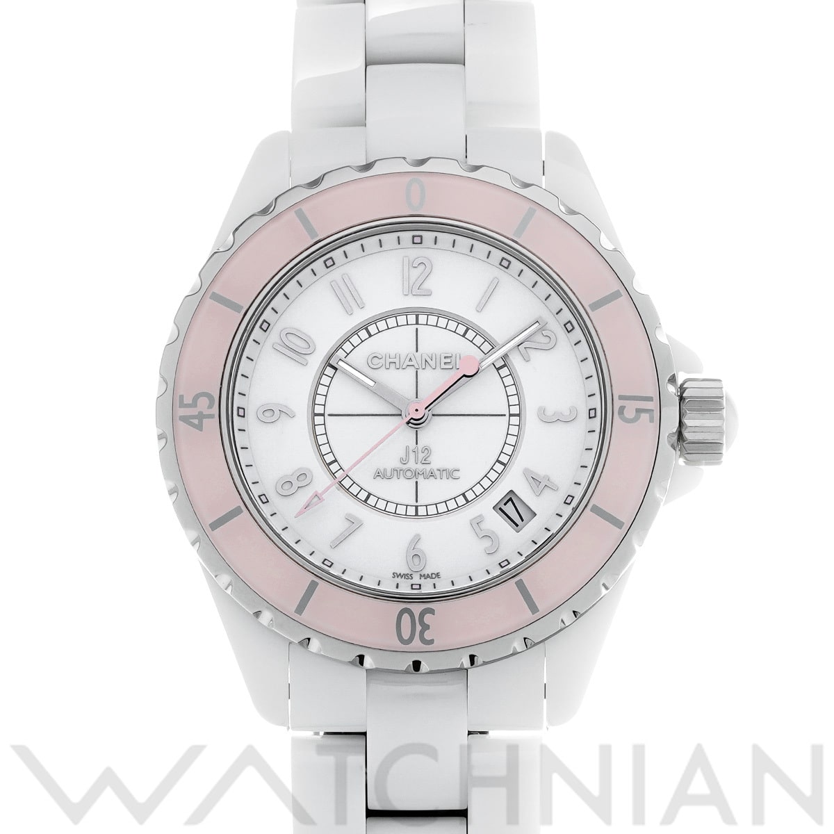 シャネル J12 ソフトピンク リミテッド H4468 ホワイト メンズ 時計 【中古】【wristwatch】