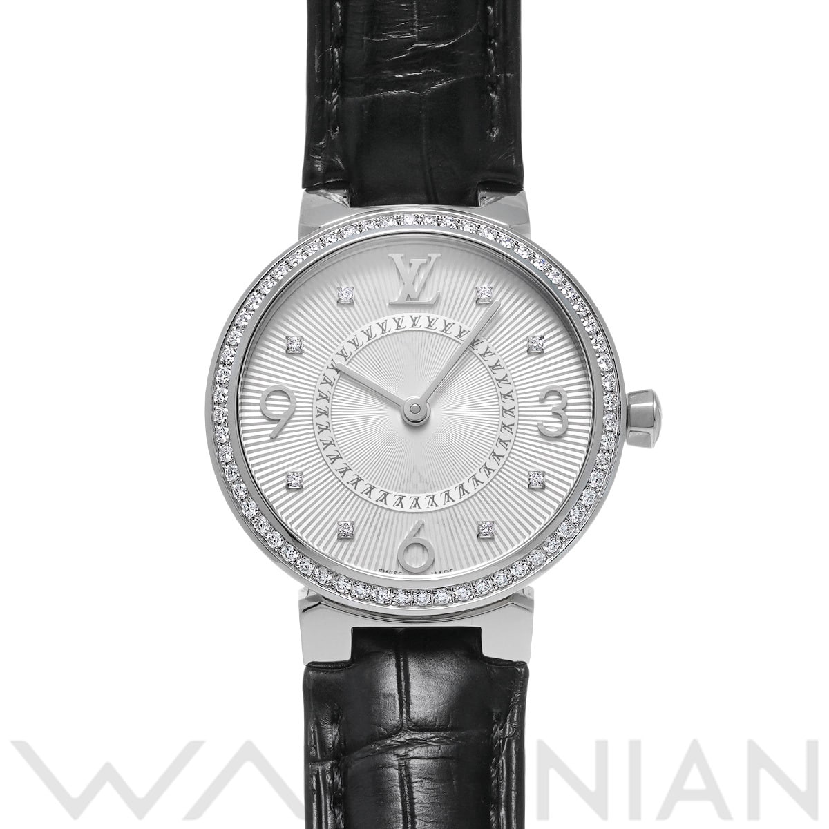 ルイ ヴィトン タンブールモノグラムPM Q12MF シルバー/ダイヤモンド レディース 時計 【中古】【wristwatch】