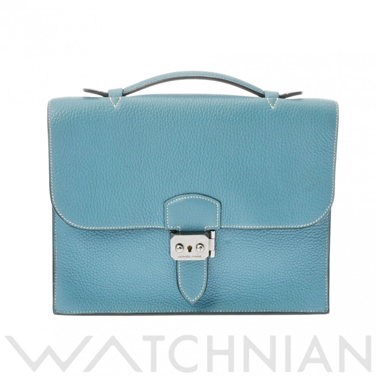 エルメス サック アデペッシュ 27 ブルージーン/パラジウム金具 トゴ メンズ バッグ 【中古】【bag】