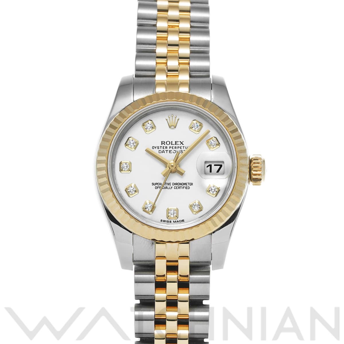 ロレックス デイトジャスト 179173G ホワイト/ダイヤモンド レディース 時計 【中古】【wristwatch】