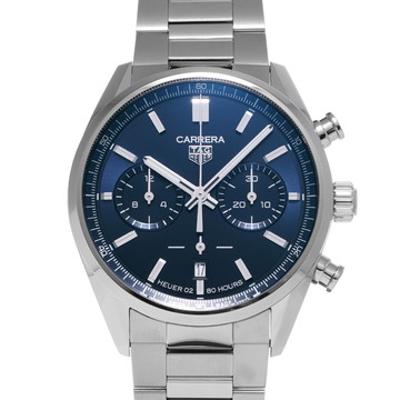 タグ ホイヤー カレラ キャリバーホイヤー02 クロノグラフ CBN2011.BA0642 ブルー メンズ 時計 【中古】【wristwatch】