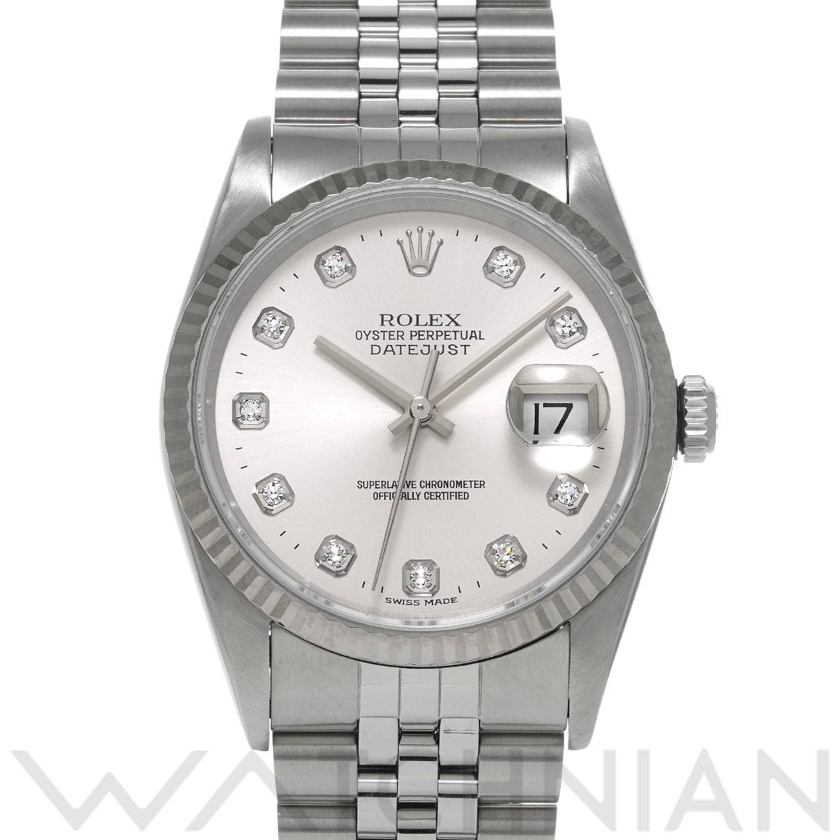 ロレックス デイトジャスト 16234G シルバー/ダイヤモンド メンズ 時計 【中古】【wristwatch】