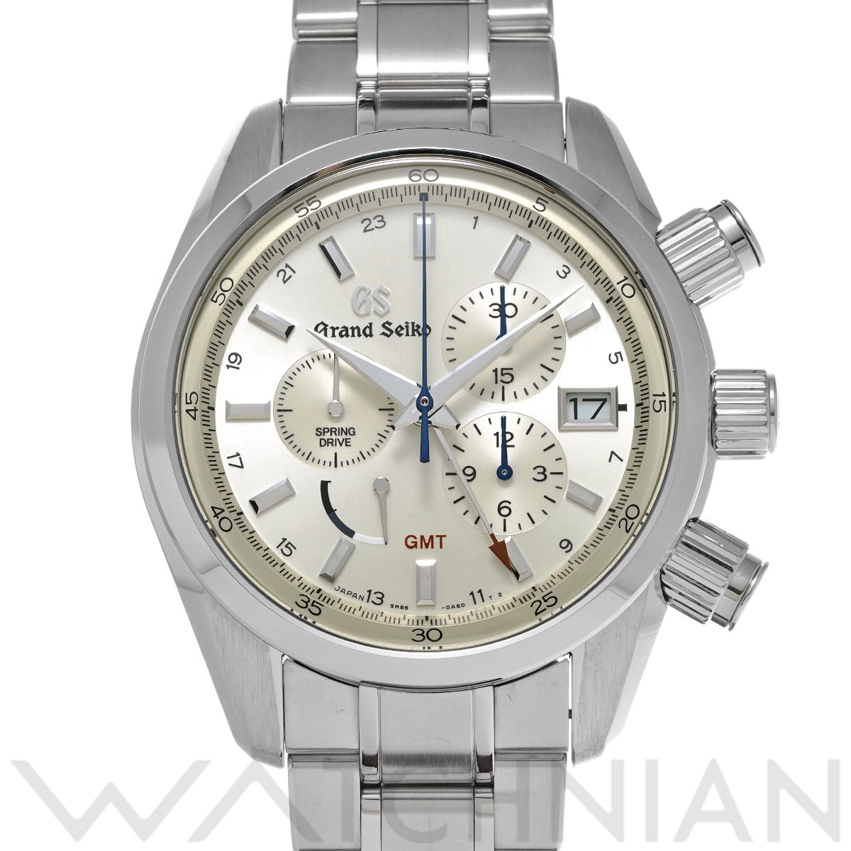 グランドセイコー スポーツコレクション スプリングドライブ クロノグラフ GMT SBGC201 シルバー メンズ 時計 【中古】【wristwatch】