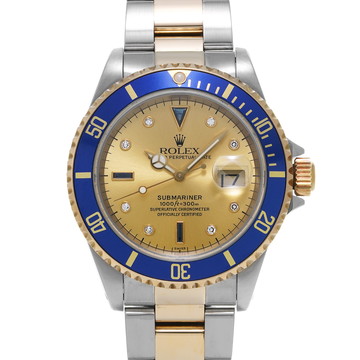 ロレックス サブマリーナ デイト 16613SG シャンパン/サファイア/ダイヤモンド メンズ 時計 【中古】【wristwatch】