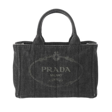 プラダ カナパ トート ミニ 2WAY ブラック 1BG439 デニム レディース バッグ 【中古】【bag】