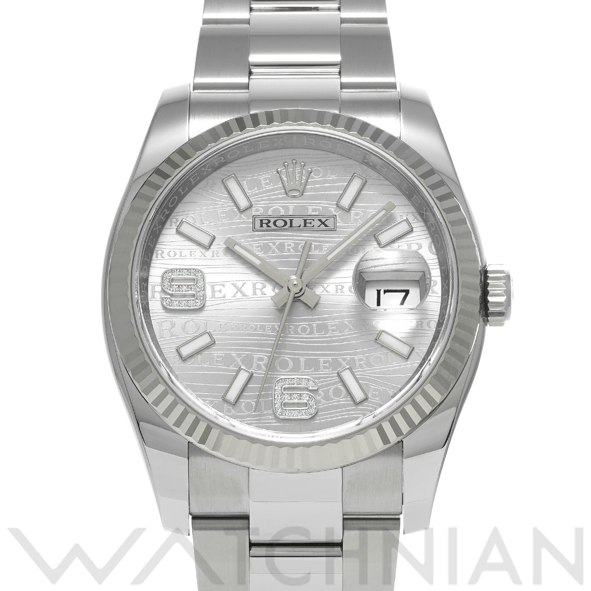 ロレックス デイトジャスト 116234 シルバーウェーブ/ダイヤモンド メンズ 時計 【中古】【wristwatch】