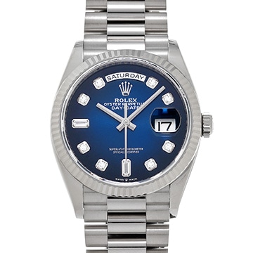 ロレックス デイデイト 36 128239A ブルーオンブレ/ダイヤモンド メンズ 時計 【中古】【wristwatch】