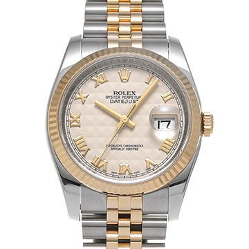 ロレックス デイトジャスト 116233 アイボリーピラミッド ユニセックス 時計 【中古】【wristwatch】