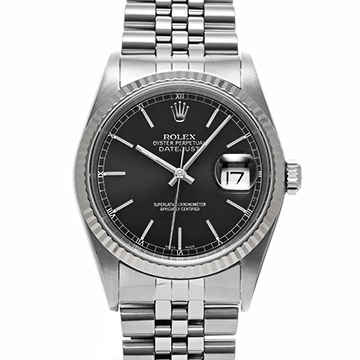ロレックス デイトジャスト 16234 ブラック メンズ 時計 【中古】【wristwatch】