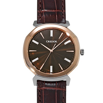 セイコー クレドール リネアルクス GCAR974 ブラウン/ダイヤモンド メンズ 時計 【中古】【wristwatch】