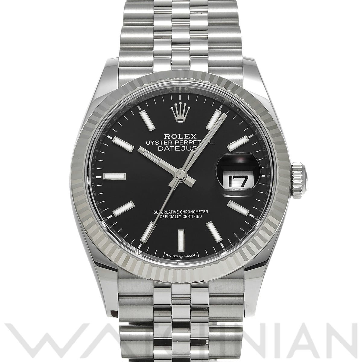 ロレックス デイトジャスト 36 126234 ブライトブラック メンズ 時計 【中古】【wristwatch】