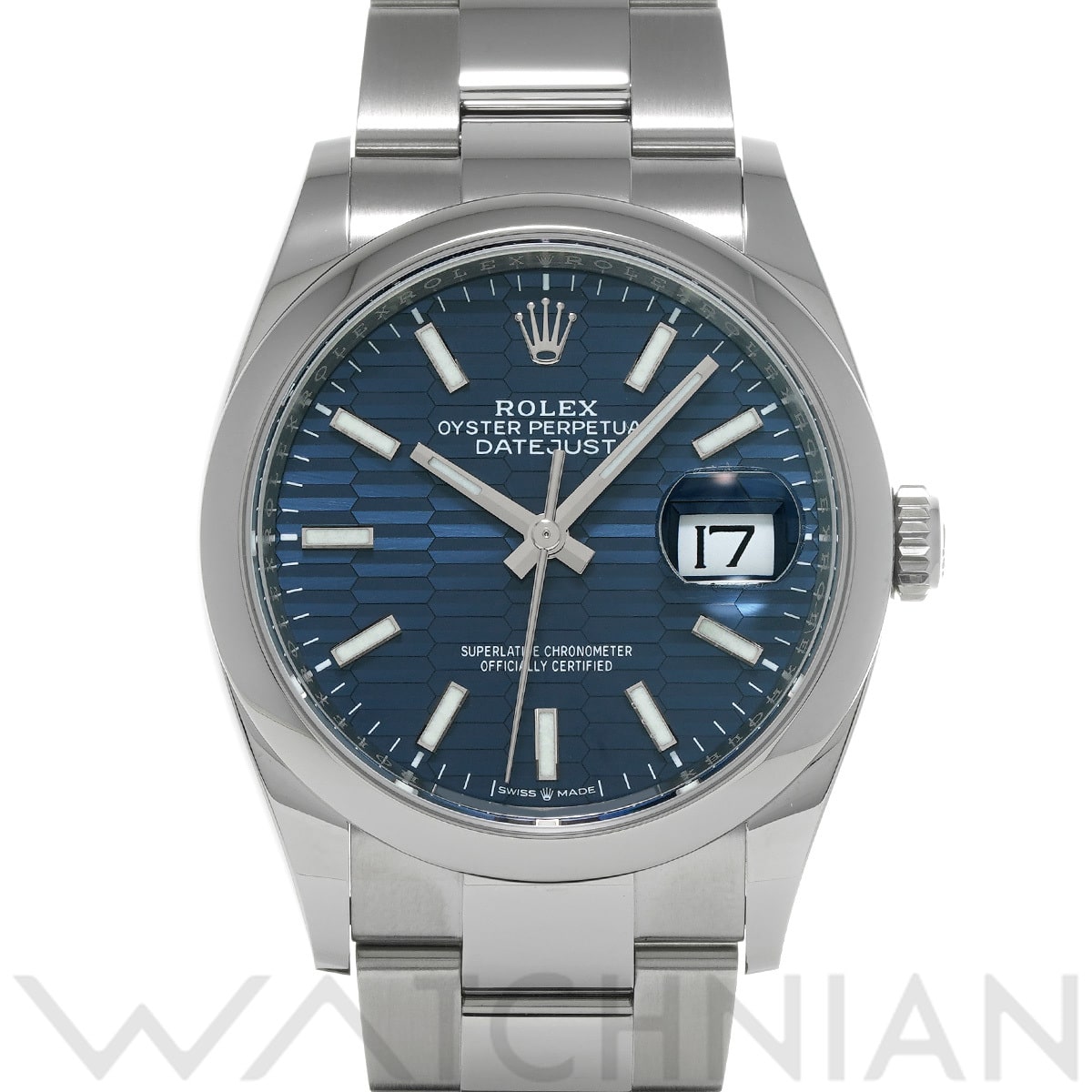ロレックス デイトジャスト 36 126200 ブライトブルー フルーテッドモチーフ メンズ 時計 【中古】【wristwatch】