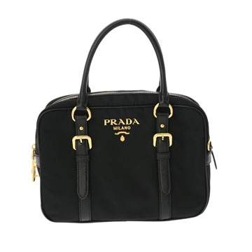 プラダ 2WAY ブラック/ゴールド金具 1BB088 サフィアーノレザー/ナイロン レディース バッグ 【中古】【bag】
