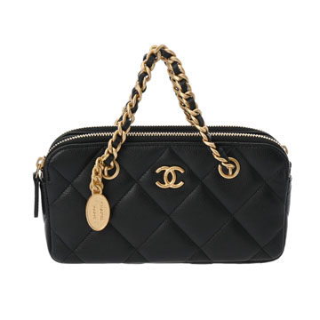 シャネル マトラッセ カメラバッグ ブラック AP3495 グレインドカーフスキン レディース バッグ 【中古】【bag】