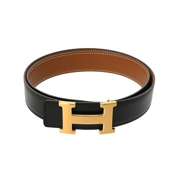 エルメス ベルトバックル&リバーシブルベルト #90 ブラック/ゴールド/マットゴールド金具 ボックスカーフ/トゴ メンズ 【中古】【other】