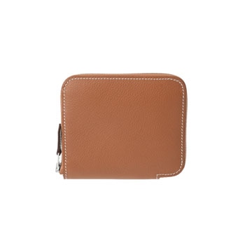 エルメス アザップ コンパクト シルクイン ゴールド/パラジウム金具 エバーカラー レディース 財布 【新品】【purse】