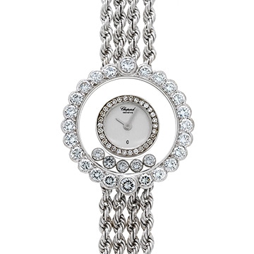 ショパール ハッピーダイヤモンド 4066 シルバー/ムービングダイヤモンド レディース 時計 【中古】【wristwatch】