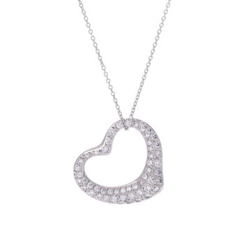 ティファニー オープンハート ネックレス ホワイト Pt950プラチナ レディース ジュエリー 【中古】【jewelry】
