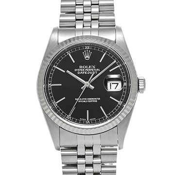 ロレックス デイトジャスト 16234 ブラック メンズ 時計 【中古】【wristwatch】