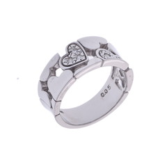 スタージュエリー ハートモチーフ シルバー K18ホワイトゴールド WG レディース ジュエリー 【中古】【jewelry】