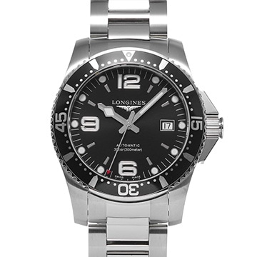 ロンジン ハイドロコンクエスト L3.742.4.56.6 ブラック メンズ 時計 【中古】【wristwatch】