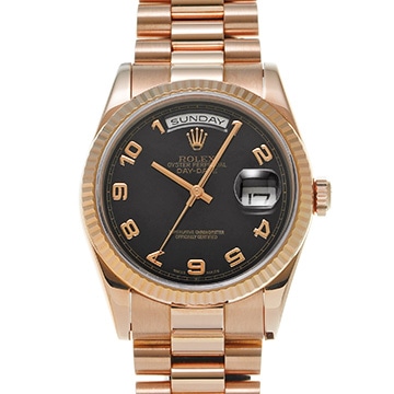 ロレックス デイデイト 118235 ブラック メンズ 時計 【中古】【wristwatch】