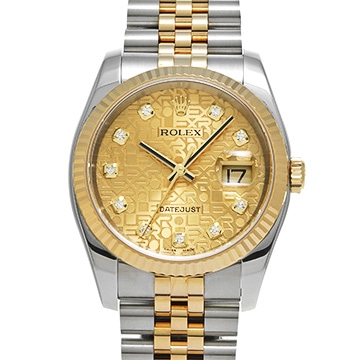 ロレックス デイトジャスト 116233G シャンパンコンピュータ/ダイヤモンド メンズ 時計 【中古】【wristwatch】