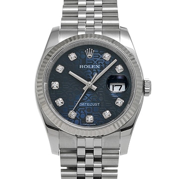 ロレックス デイトジャスト 116234G ブルーコンピュータ/ダイヤモンド メンズ 時計 【中古】【wristwatch】