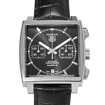 タグ ホイヤー モナコ キャリバー12 クロノグラフ CAW2110.FC6177 ブラック メンズ 時計 【中古】【wristwatch】