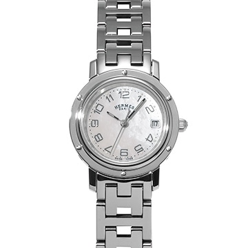 エルメス クリッパー ナクレ CL4.210 ホワイトシェル レディース 時計 【中古】【wristwatch】