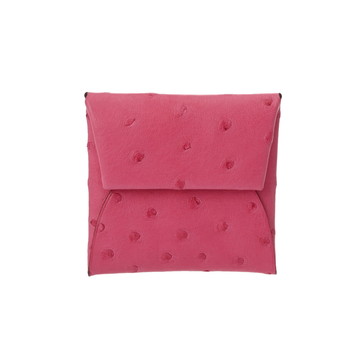 エルメス バスティア ローズディリアン オーストリッチ ユニセックス 財布 【中古】【purse】