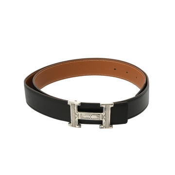 エルメス コンスタンス ベルト #90 トゥアレグバックル ブラック/ゴールド ボックスカーフ/トゴ メンズ 【中古】【other】