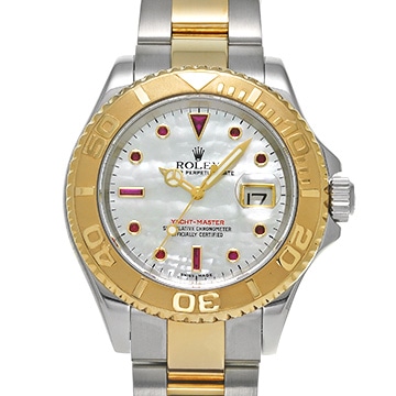 ロレックス ヨットマスター 40 16623NGR ホワイトシェル/ルビー メンズ 時計 【中古】【wristwatch】