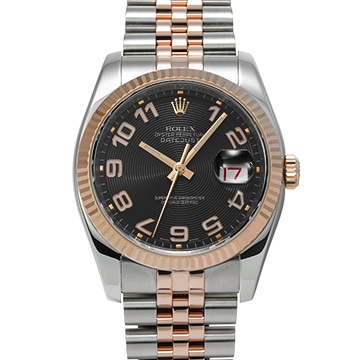 ロレックス デイトジャスト 36 116231 ブラックコンセントリック メンズ 時計 【中古】【wristwatch】