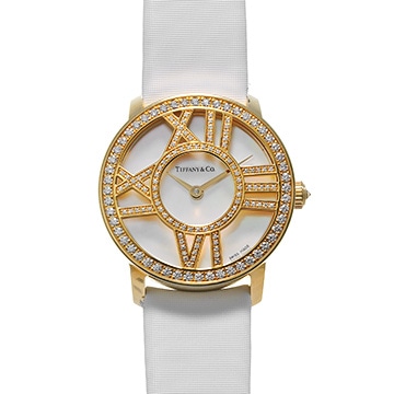 ティファニー アトラス カクテル ラウンド Z1900.10.50E91A40B ホワイトシェル レディース 時計 【中古】【wristwatch】