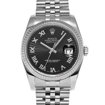 ロレックス デイトジャスト 116234 ブラックサンビーム メンズ 時計 【中古】【wristwatch】