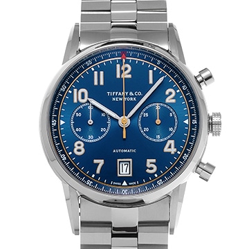 ティファニー CT60 クロノグラフ 42mm 34677298 ブルー メンズ 時計 【中古】【wristwatch】