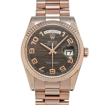 ロレックス デイデイト 118235F ブラウン メンズ 時計 【中古】【wristwatch】