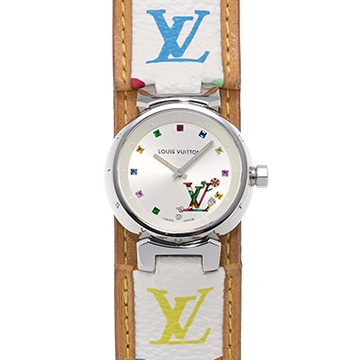 ルイ ヴィトン タンブール ラブモノグラム Q12130 シルバー レディース 時計 【中古】【wristwatch】
