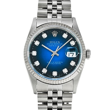 ロレックス デイトジャスト 16234G ブルー・グラデーション/ダイヤモンド メンズ 時計 【中古】【wristwatch】