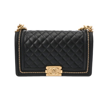 シャネル ボーイシャネル チェーンショルダー 25cm  ブラック A67086 ラムスキン レディース バッグ 【中古】【bag】