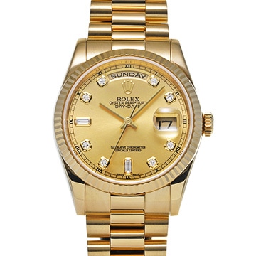 ロレックス デイデイト 118238A シャンパン/ダイヤモンド メンズ 時計 【中古】【wristwatch】