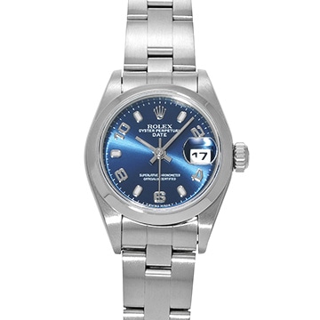 ロレックス オイスターパーペチュアル デイト 69160 ブルー レディース 時計 【中古】【wristwatch】