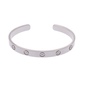 カルティエ ラブオープンブレスレット #16 シルバー K18ホワイトゴールド WG レディース ジュエリー 【中古】【jewelry】