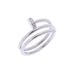 カルティエ ジュストアンクルリング 2ロウ #52 シルバー K18ホワイトゴールド WG レディース ジュエリー 【中古】【jewelry】