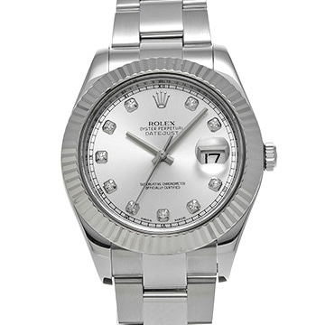 ロレックス デイトジャストII 116334G シルバー/ダイヤモンド メンズ 時計 【中古】【wristwatch】