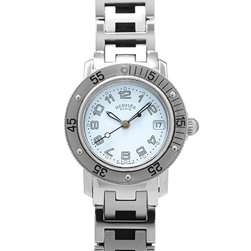 エルメス クリッパー ダイバー CL5.210 ホワイト レディース 時計 【中古】【wristwatch】