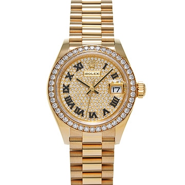 ロレックス レディ デイトジャスト 28 279138RBR パヴェダイヤモンド レディース 時計 【中古】【wristwatch】