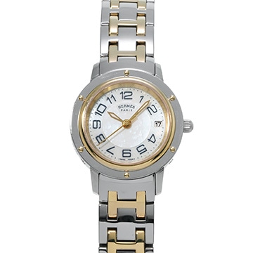 エルメス クリッパー CP1.220 ホワイトシェル レディース 時計 【中古】【wristwatch】