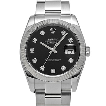 ロレックス デイトジャスト 116234G ブラック/ダイヤモンド メンズ 時計 【中古】【wristwatch】